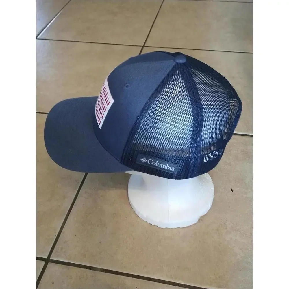 Columbia Hat with Mesh Back American Flag & Tree One Size lot of 2